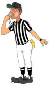 soccer referee with whistle